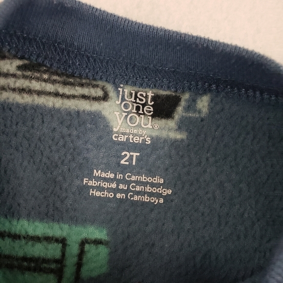 Carter's Set of Two Fleece Footies Pajamas Size 2T Firetrucks Construction - Picture 4 of 9